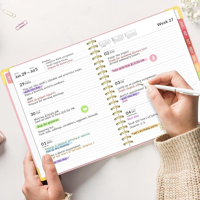 Forvencer Academic Planner 2026-2027, Calendar Jul 2026-Jun 2027, 8.5"x11"