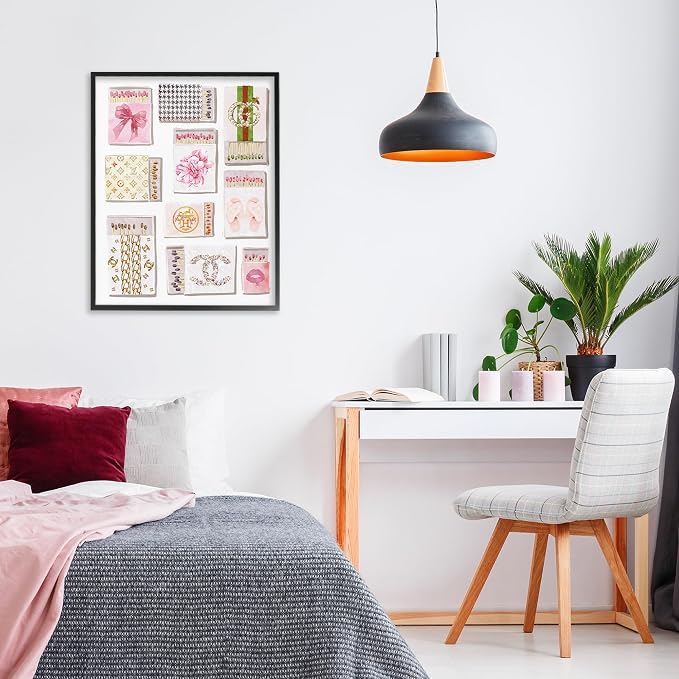 'Glam Girl Matchboxes'| Framed Giclee Art | Stupell Industries | Black, 16 x 20 Inches, Easy to Hang and Sturdy, Made in USA, by Ziwei Li
