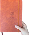 Benkaim Academic Daily Planner 2026-2027 One Page A Day (8.5"x5.8"), Calendar Book with Hourly Schedule, Appointment Book July 2026 to June 2027 Hard Cover (Brown)