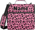 Custom Hot Pink Black Leopard Print 3 Ring Binder Bag 1.5 inch Personalized Name Binder Organizer 500 Sheet Documents Storage for School Office