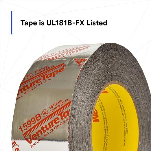 3M Venture Tape UL181B-FX Polypropylene Duct Tape 1599B, Silver