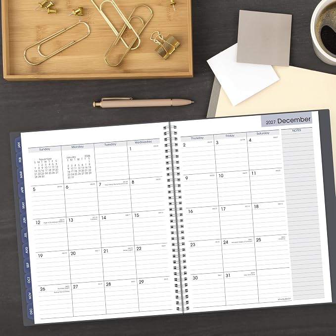 AT-A-GLANCE 2027 Planner, Weekly & Monthly, 8.5" x 11", Spiral Bound, DayMinder, Gray (GC5450727)