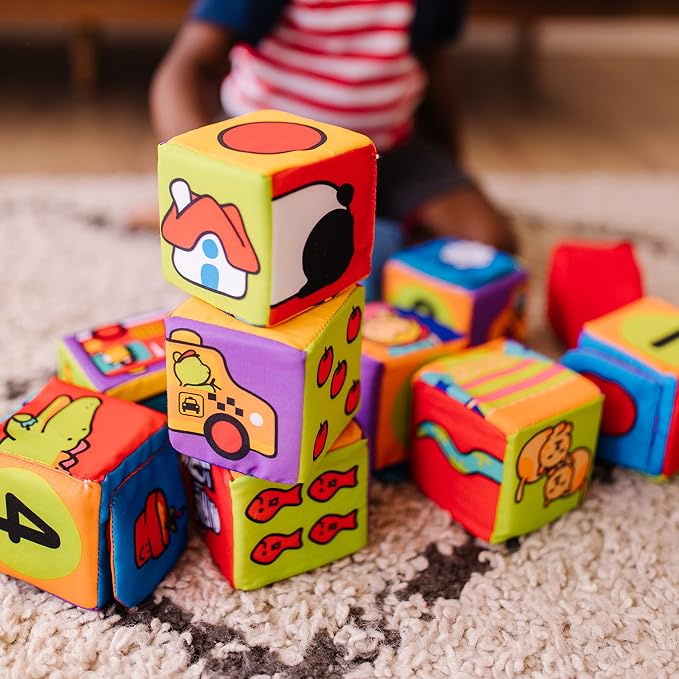 Melissa & Doug K's Kids Match and Build Soft Blocks Set (Pack of 6)