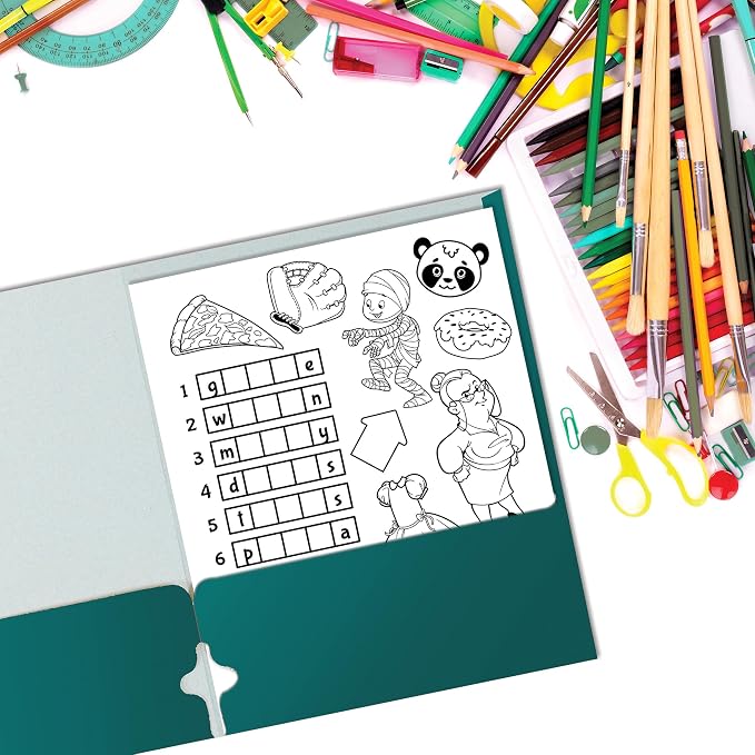Better Office Products Two Pocket Portfolio Folders, 50-Pack, Teal, Letter Size Paper Folders, 50 Pieces, Teal