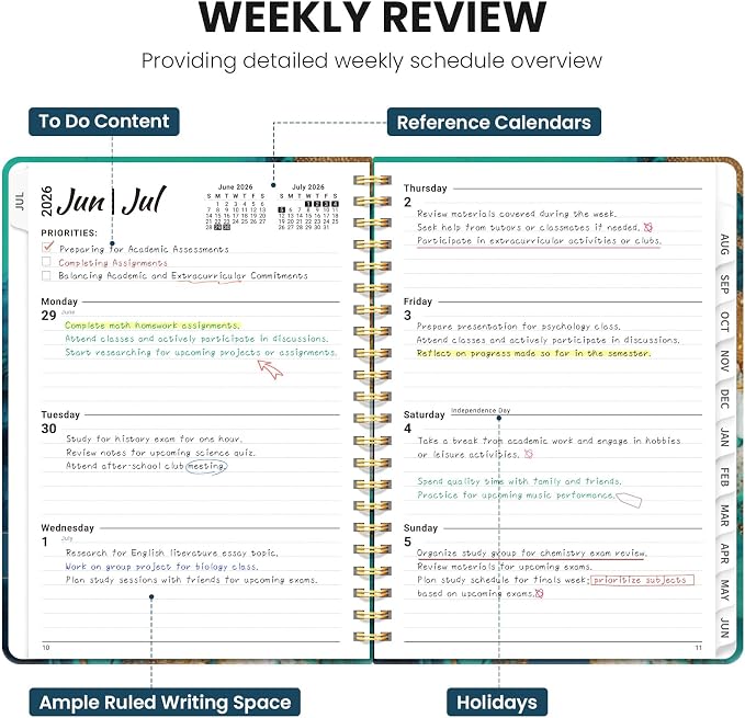 ZOTIA Planner 2026-2027 Weekly & Monthly Calendar Planner Jul 2026-Jun 2027