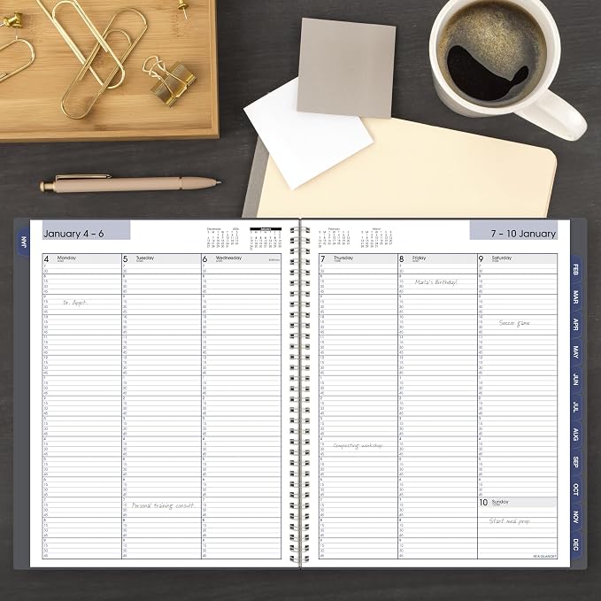AT-A-GLANCE 2027 Appointment Book Planner, Weekly & Monthly, 8.5" x 11", Quarter-Hourly, DayMinder, Gray (GC5200727)