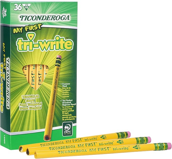 Ticonderoga My First Tri-Write Wood-Cased Pencils (36 Count) Golf Wood-Cased Pencils (72 Count)