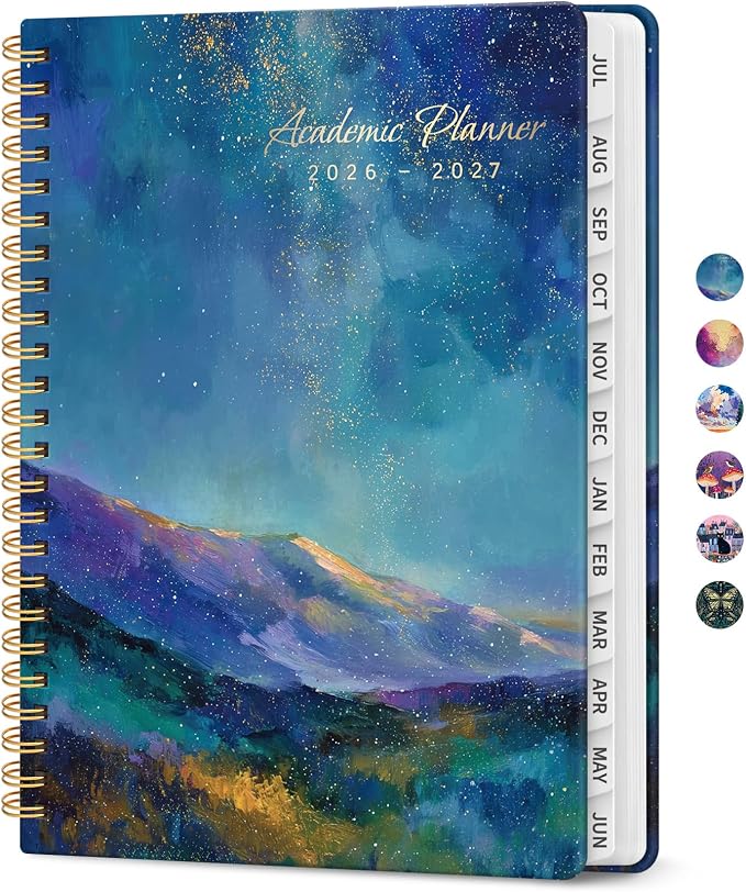 Academic Planner 2026-2027, Jul 2026-Jun 2027 Monthly & Weekly Planner