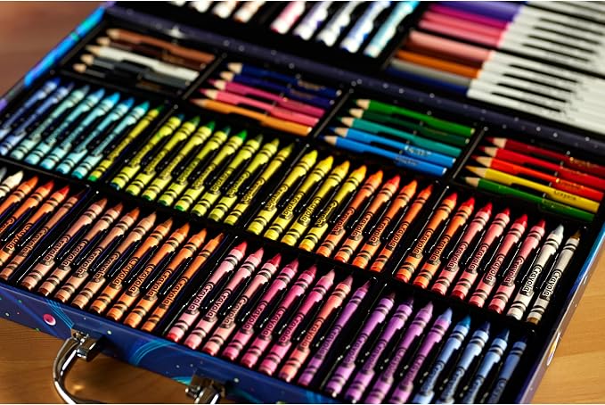 Crayola Inspiration Art Case Coloring Set, 140pc Space Theme – Art Kit for Kids, Crayons, Markers, Pencils, Gift for Boys & Girls, Ages 5, 6, 7, 8 [Amazon Exclusive]