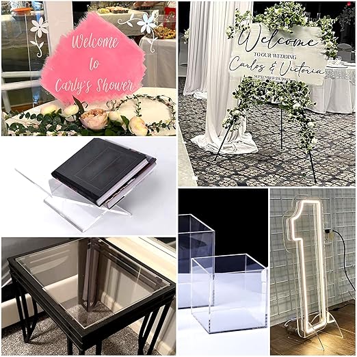 2 Pack 12x24 Inch Acrylic Sheet 1/8" Thick, Cast Acrylic Sheet, Clear Plexiglass Sheets, for Craft Projects, Display Cases, Signs, Photo Frame (12"×24'' 3mm)