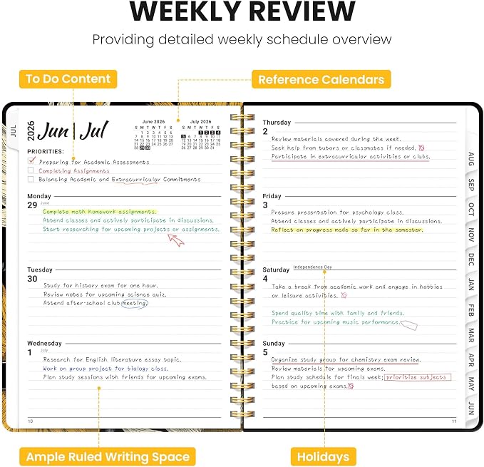 ZOTIA Planner 2026-2027, Jul 2026-Jun 2027 Weekly & Monthly Calendar