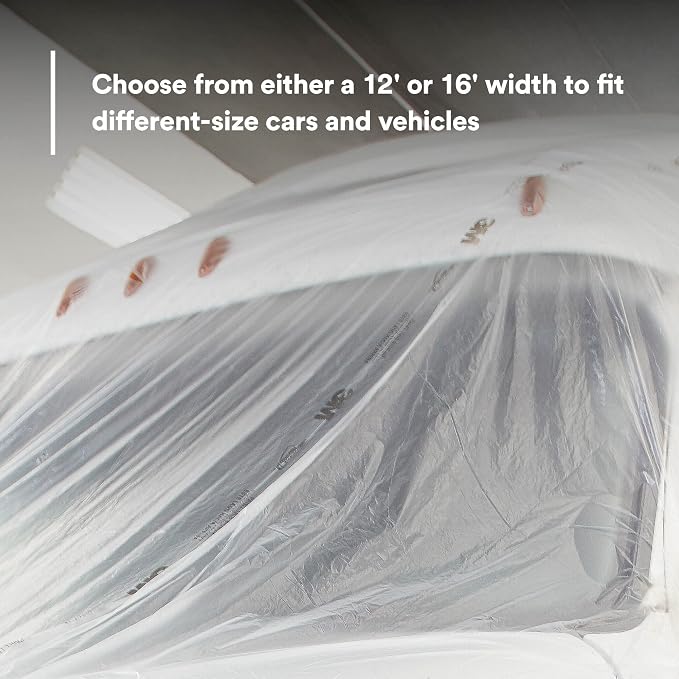 3M Plastic Sheeting, 06724,16 ft x 400 ft, 1 Roll | Tear Resistant; Easy To Cut; Durable