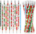 Yexiya 48 Pcs Christmas Pencils Wood with Erasers 12 Designs Bulk