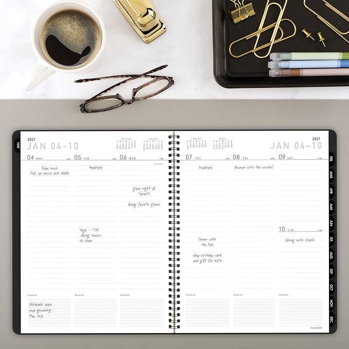 AT-A-GLANCE 2027 Planner, Weekly & Monthly, 8.25" x 11", Contemporary Lite, Black (7095XL0527)