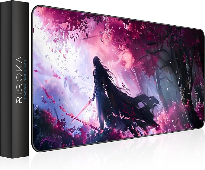 XXL Anime Gaming Mouse Pad 35.4 x 15.7 inch - Water-Resistant | Stitched Edges - Large XL Mousepad for Desk - Gamer Accessories Big Full Deskpad Mat Game Mousepads Deskmat