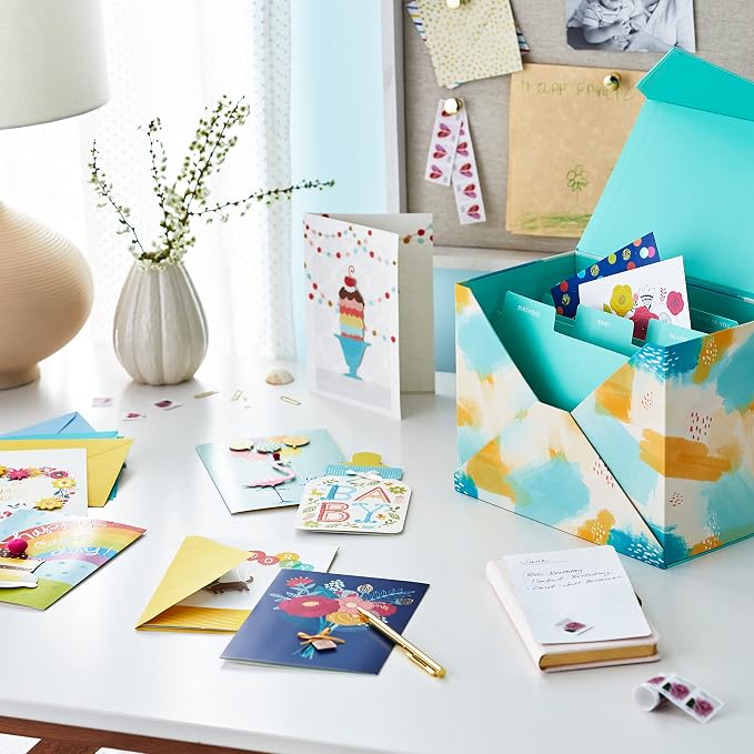 Hallmark Pack of 24 Handmade Assorted Boxed Greeting Cards, Watercolor & Pack of 24 Handmade Assorted Boxed Greeting Cards, Modern Floral