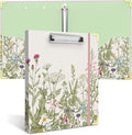 3 Ring Binder 1 Inch, Cute Decorative Hardcover Low Profile Clipboard with Storage, 1'' Round Ring Binders for Letter Size Paper, Durable Binder Organizer for School Office Supplies(Garden Flowers)