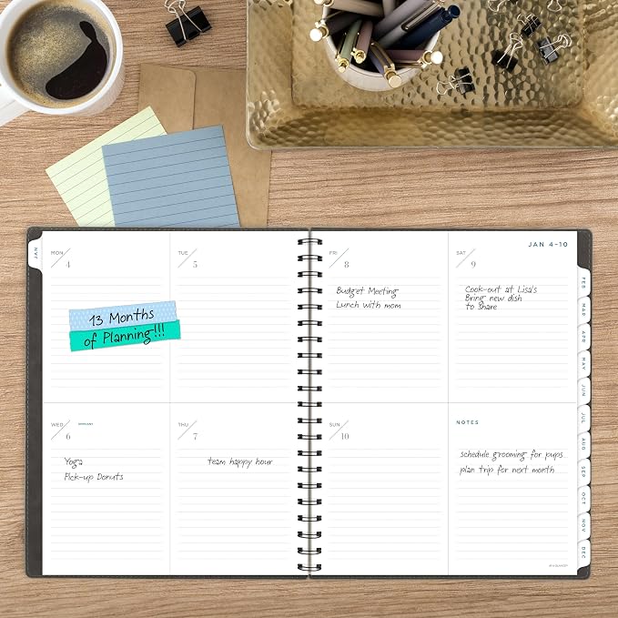 AT-A-GLANCE® Signature Collection 2027 Weekly Monthly Planner, Gray, Large, 8 1/2" x 11"