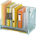 Docnest Mesh Desk File Organizer, 5 Vertical Compartment Box Sorter, Blue | Features 4 removable middle dividers for custom spacing and a bottom letter tray to hold paper, mail, and documents