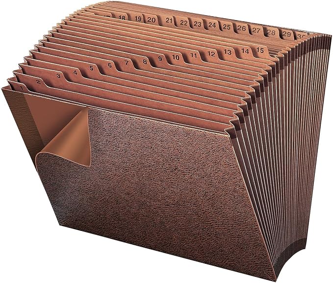 Smead TUFF Expanding File, Daily (1-31), 31 Pockets, Letter Size, Redrope-Printed Stock (70467)