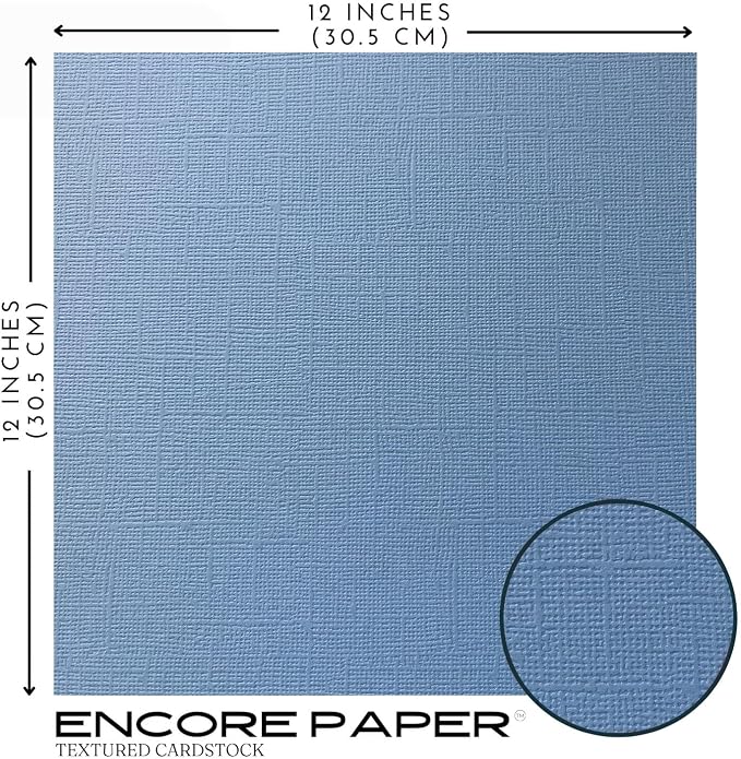 Blue Sky—12x12 Textured Cardstock | 80lb Textured Blue Scrapbook Paper | Premium Cardstock for Cricut Cutting | 25 Sheets
