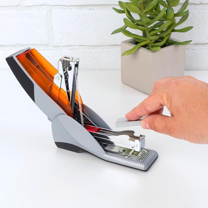 Swingline Stapler, Desktop Stapler, Compact Size, 25 Sheet Capacity, Optima 25 Reduced Effort, Orange/Gray (66412)