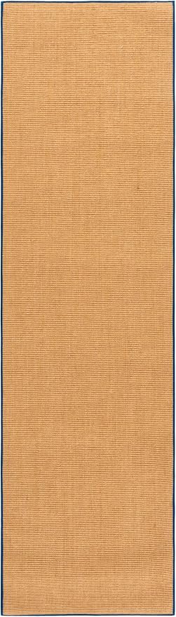Martha Stewart SAFAVIEH x Collection Area Rug - 2'3" x 8' Runner, Natural & Navy, Sisal & Jute, Ideal for Living Room, Hallway, Foyer, Entryway, Bedroom (MSR9501D)