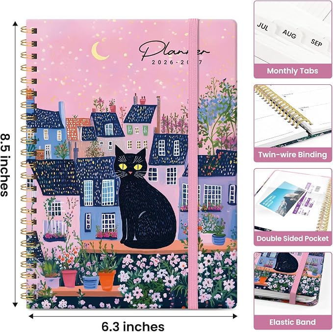 Academic Planner 2026-2027, Jul 2026-Jun 2027 Monthly & Weekly Planner