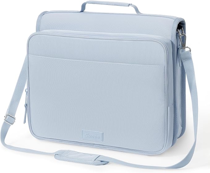 SUNEE Zipper Binder 3 Ring 2-Inch in Dusk Blue Features a Shoulder Strap, 13 Inch Laptop Pocket, with Multiple Storage Pockets. Ideal Organizer for Middle School Students