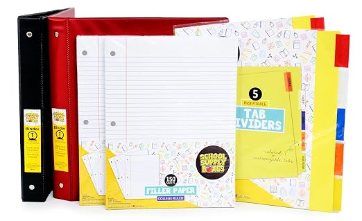 Ultimate High School and College Bundle | Case (2 Boxes) | School Supply Boxes - Back to School Essentials | Includes Notebooks, Tab Dividers, Pencils, Highlighters, & More