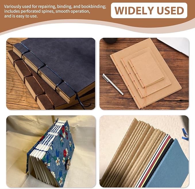 UzecPk Book Binding Kits, Bookbinding Kit 11.8”x7.6” Wooden Book Press | Materials Book Making Kit Bookbinding Supplies with Book Cloth Bone Folder Awl Needles Wax Thread for Bindings Repair