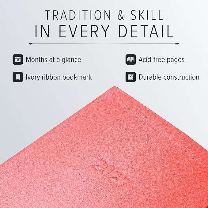 Gallery Leather Large Monthly Planner 2026-2027 Tremont Garnet