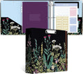 3 Ring Binder, 3 Inches Round Ring Binder with Clipboard, Dividers Tabs, PVC Zipper Bag Sleeves & to Do List Planners for Women, Men, School, Office Supplies, Wild Flower