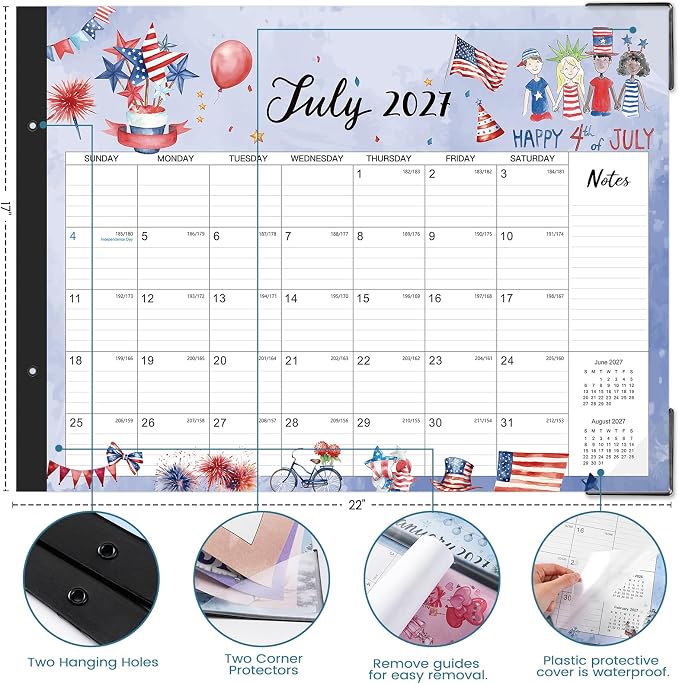 2027 Desk Calendar - 12 Month Large Desk Calendar 2027, 22" x 17"