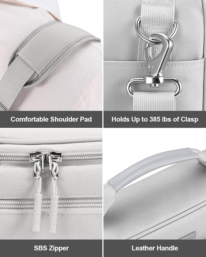 3-Inch 3-Ring Zipper Binder with Shoulder Strap and Multiple Pockets | D-Ring Zip Up Binder with 700 Sheets Capacity, Compatible with 13" MacBook/Tablet, for Middle School, Office, Gray