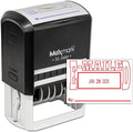 MaxMark Large Self-Inking Rubber Date Office Stamp with E-Mailed Phrase & Date - Red Ink, 12-Year Band - Style 5
