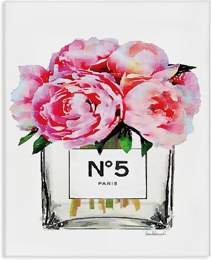 Stupell Industries Glam Paris Vase with Pink Peony Oversized Stretched Canvas Wall Art, Proudly Made in USA | Stupell Industries · By Amanda Greenwood · Ready to hang · Elegant floral still life for any room · Made in USA