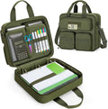 Fasrom Tactical 3 Ring Zipper Binder, 2 Inch Binder Organzier Bag for Men | 2-Inch O-Ring, Holds 500 Sheets, Fits 13-Inch Laptop, 3 Exterior Pockets, Shoulder Strap for Work & Office, Olive Green