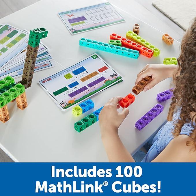 Learning Resources MathLink Cubes Activity Set: Dino Time