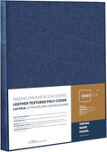 Binditek 16 Mil Leather-Textured Polycovers, 8.5x11 Inches, Navy, 100 Pack | Leather-Textured Binding Covers, 8.5x11 Inches Letter Size, Plastic Binding Presentation Covers, Square Corners, Unpunched
