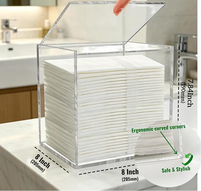 KissYou Acrylic Box Clear Storage Contanier Plastic Hinged Lid Box Coffee Pod Holder Wedding Candy Box Transparent Display Box with Lid