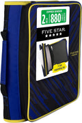 Five Star Zipper Binder 2 Inch O-Rings Case Organiser with Multi-Access and 5-Tab Expanding File Folder, 850 Sheet Capacity, Cosmic Blast (290010M)