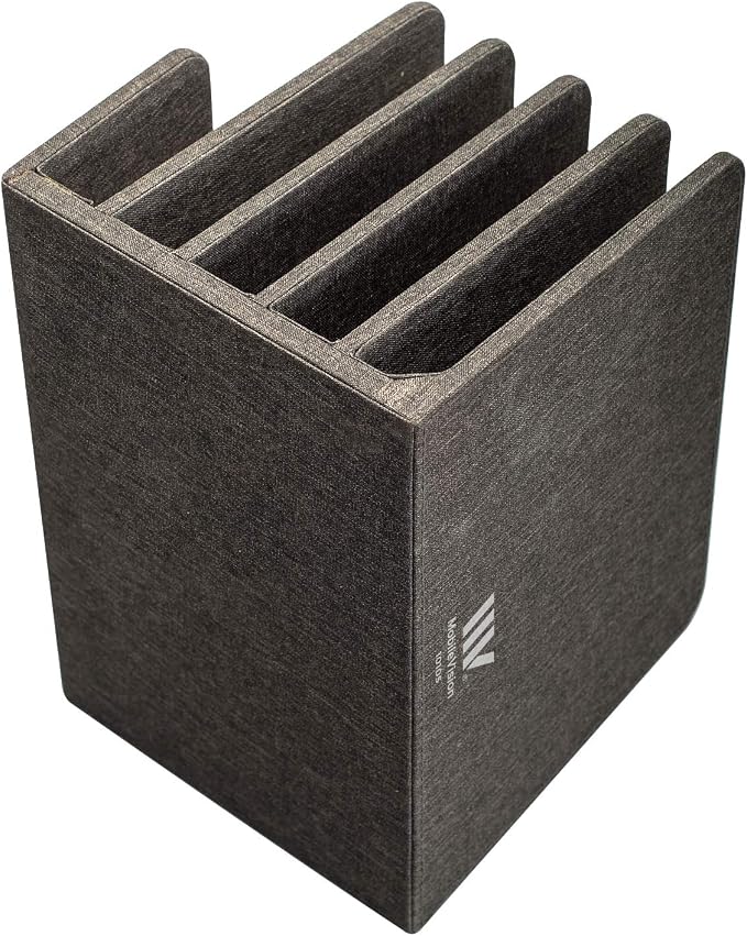 MobileVision Executive Dark Gray Desktop File Folder Organizer and Paper Tray, 5 Slot Dividers