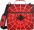 Fisyme Halloween Spider Web Zipper Binder 3 Ring with Zipper and Shoulder Strap Large Capacity Multi-Pocket Binder Organizer