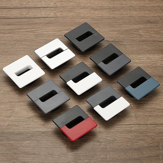 PATIKIL 2.8inch Desk Grommet, 6Pcs Cable Grommet Wire Management Cable Hole Cover Cord Organizer for Office Home Table Countertop, Black/Silver Black/White Black/Blue