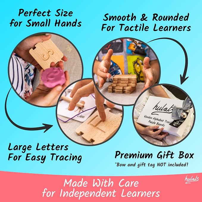 Hulats Montessori Letter Tracing Alphabet Learning Toy - Learn to Write Spelling & Tracing Letters Game Kids Ages 3-5 Sand Tray - Toddler Fine Motor Skills Toy 5 Year Old Home Schooling Material Pre-K
