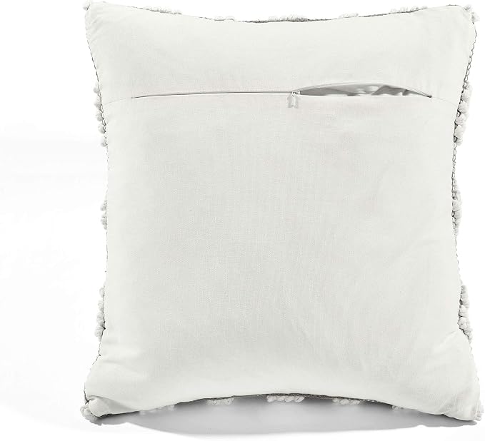 Lush Decor Adelyn Decorative Throw Pillow Cover, 20" W x 20" L, Gray - Square Pillow - Gray Diamond Pillow - Textured Pillows - Hygge Decor - Farmhouse Throw Pillows For Bed, Couch, Or Chair