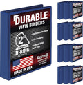 Samsill Durable 2 inch 3 Ring Binder, D Ring Binder, 100% Recycled Chipboard, Blue, 12 Pack