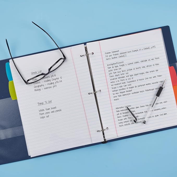 Avery Heavy Duty View 3 Ring Binder, 1" One Touch Slant Ring, Holds 8.5" x 11" Paper, 4 Navy Blue Binders (79869)