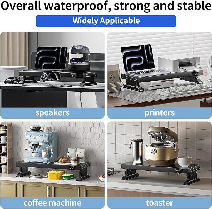 Computer monitor stand (Manually adjustable height, Wireless charging version 600)